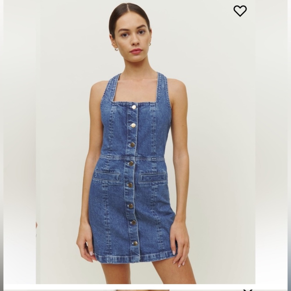 Reformation Dionne Denim Mini Dress. Size 4.